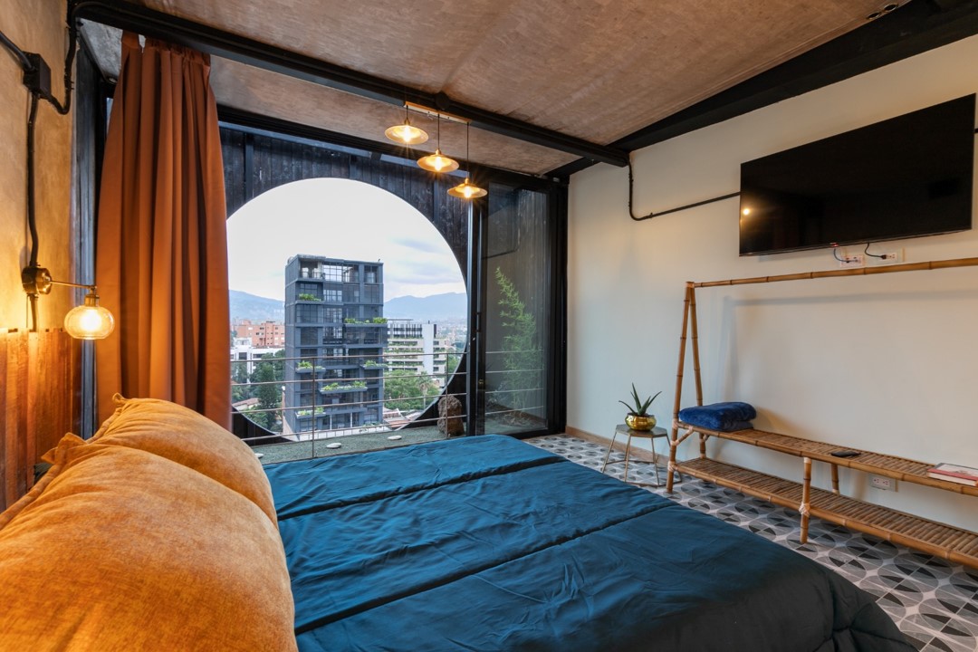 Spacious interior of an apartment in Hotel Medellin Nido Sky, with high-end decoration